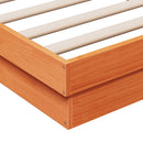 vidaXL viaszbarna tömör fenyőfa LED-es ágykeret 100 x 200 cm