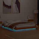 vidaXL viaszbarna tömör fenyőfa LED-es ágykeret 160 x 200 cm