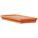 vidaXL viaszbarna tömör fenyőfa LED-es ágykeret 90 x 190 cm