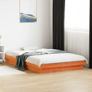 vidaXL viaszbarna tömör fenyőfa LED-es ágykeret 120 x 190 cm