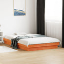 vidaXL viaszbarna tömör fenyőfa LED-es ágykeret 120 x 190 cm