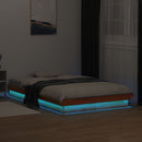 vidaXL viaszbarna tömör fenyőfa LED-es ágykeret 135 x 190 cm