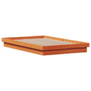 vidaXL viaszbarna tömör fenyőfa LED-es ágykeret 135 x 190 cm