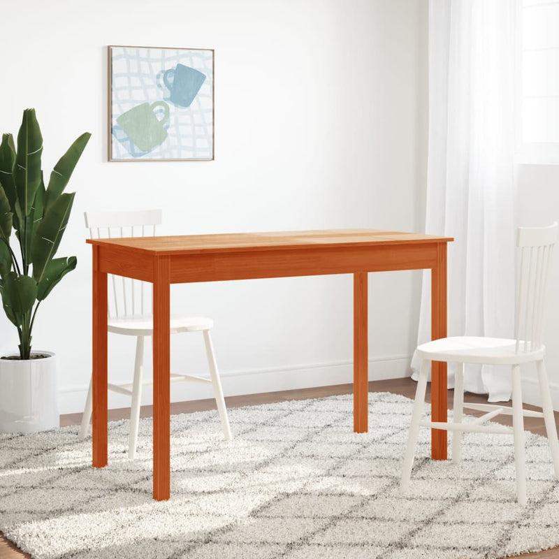 vidaXL viaszbarna tömör fenyőfa ebédlőasztal 110 x 55 x 75 cm