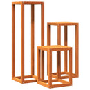 vidaXL 3 db viaszbarna tömör fenyőfa növényállvány