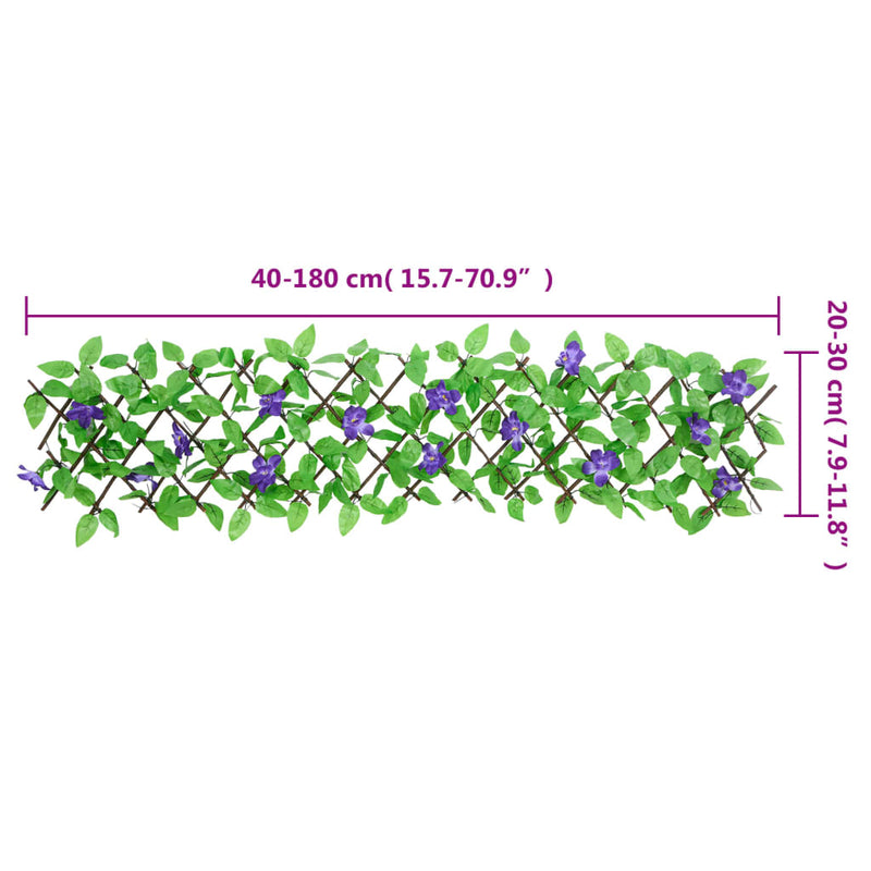 vidaXL 5 db zöld bővíthető műborostyán rács 180 x 20 cm