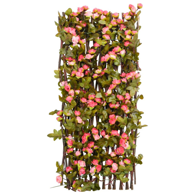 vidaXL 5db sötét rózsaszín bővíthető műborostyánrács 180 x 60 cm