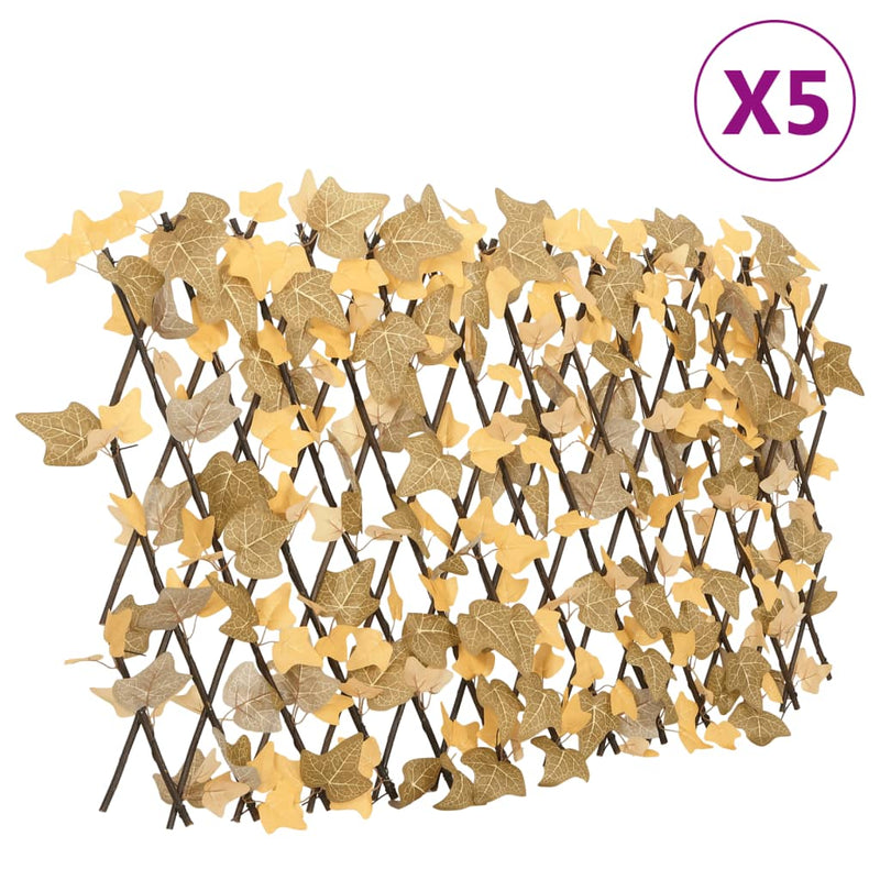vidaXL 5 db narancssárga bővíthető műjuharlevélrács 180 x 60 cm