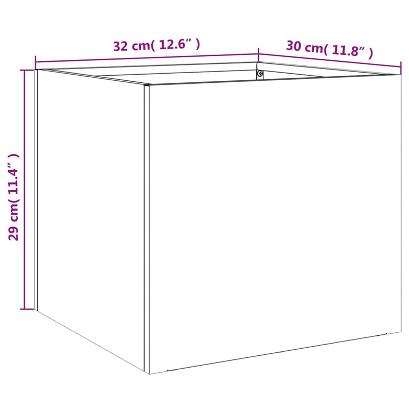 vidaXL 2 db fekete acél növénytartó 32 x 30 x 29 cm