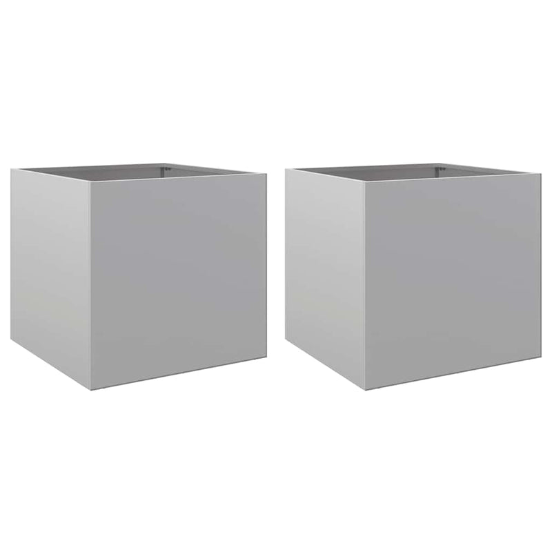 vidaXL 2 db ezüstszínű horganyzott acél növénytartó 42 x 40 x 39 cm