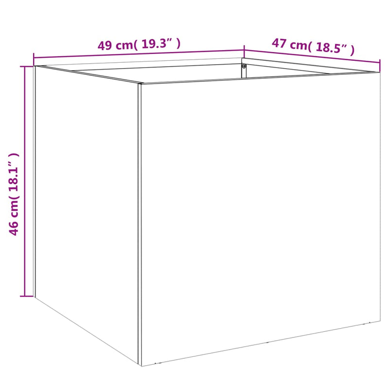 vidaXL 2 db fekete acél növénytartó 49 x 47 x 46 cm