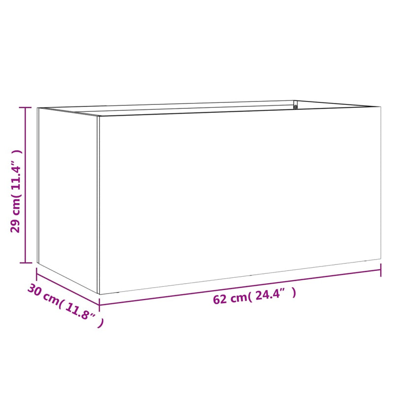 vidaXL ezüstszínű horganyzott acél növénytartó 62x30x29 cm