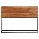 vidaXL tömör akácfa és vas tálalóasztal 110 x 30 x 75 cm