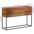 vidaXL tömör akácfa és vas tálalóasztal 110 x 30 x 75 cm