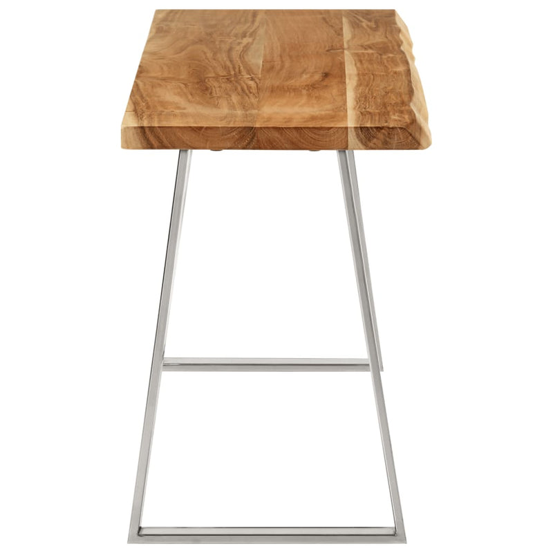 vidaXL tömör akácfa pad természetes éllel 105 cm