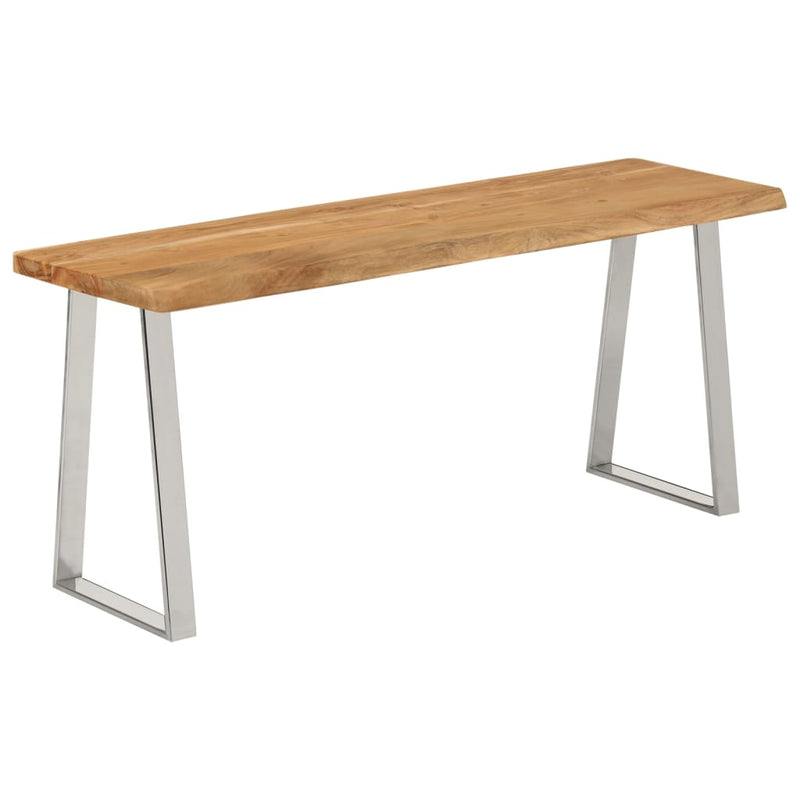 vidaXL tömör akácfa pad természetes éllel 105 cm