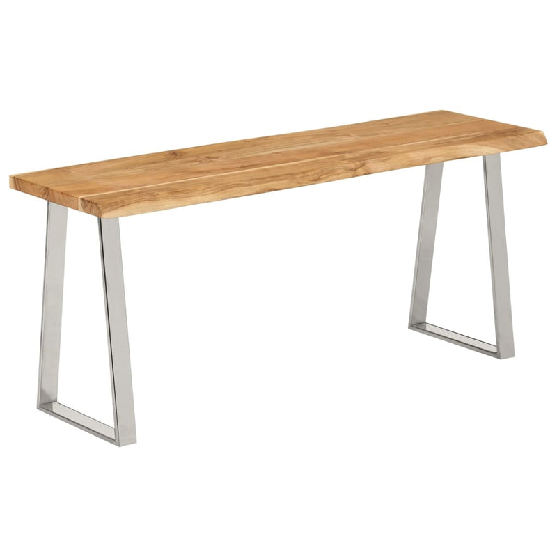 vidaXL tömör akácfa pad természetes éllel 105 cm