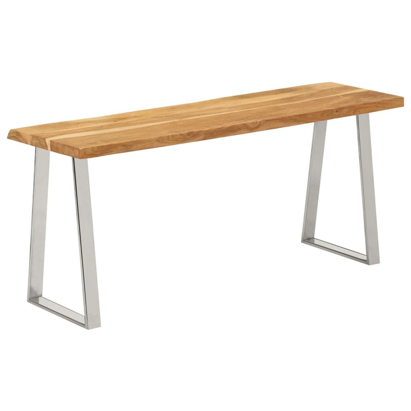 vidaXL tömör akácfa pad természetes éllel 105 cm