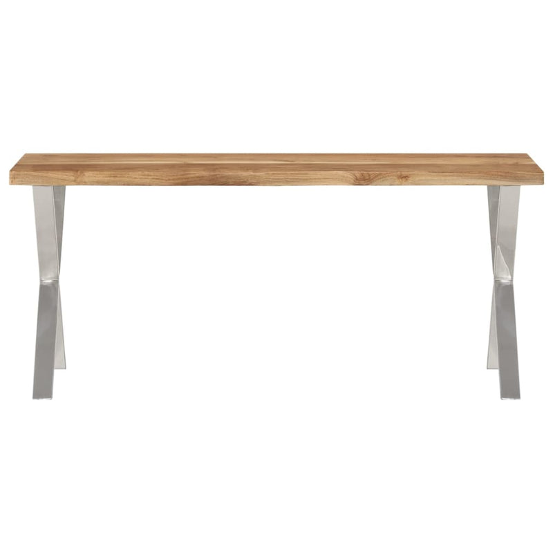 vidaXL tömör akácfa pad természetes éllel 105 cm