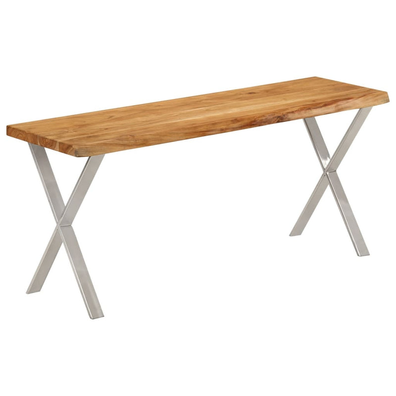 vidaXL tömör akácfa pad természetes éllel 105 cm