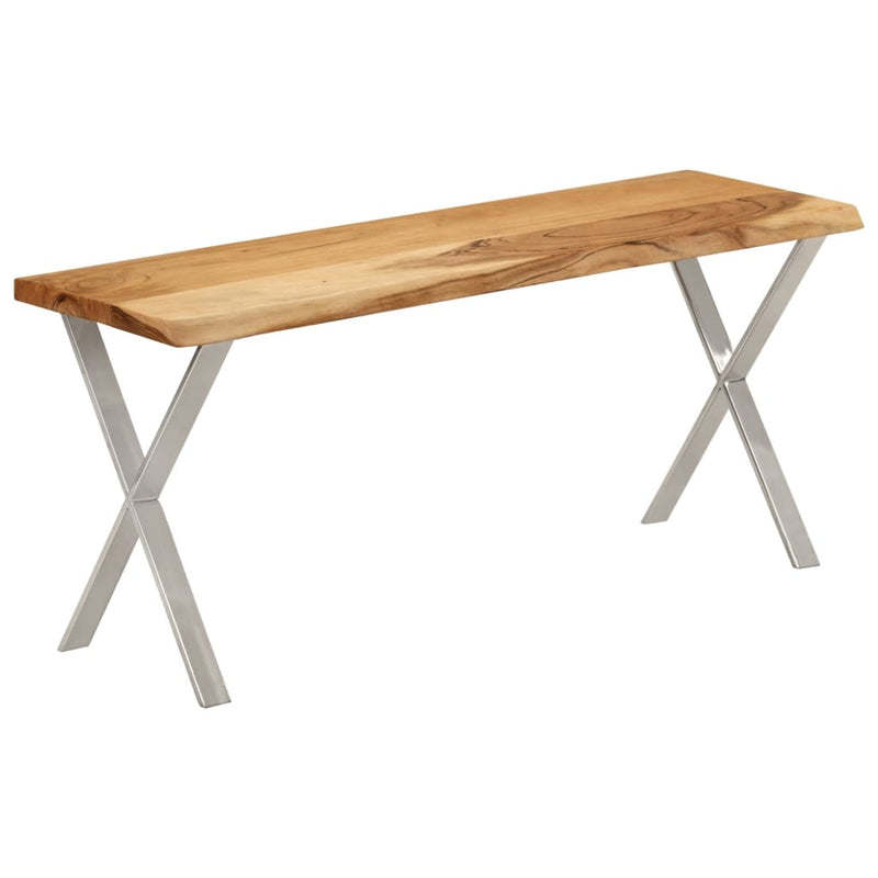 vidaXL tömör akácfa pad természetes éllel 105 cm