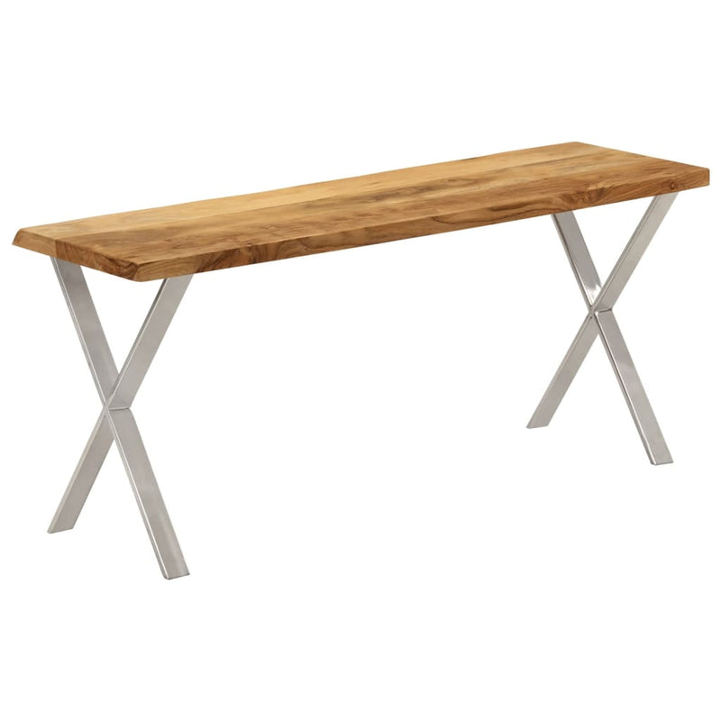 vidaXL tömör akácfa pad természetes éllel 105 cm