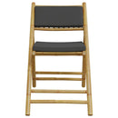 vidaXL 6 db bambusz összecsukható bisztrószék sötétszürke párnával