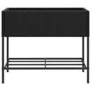 vidaXL 2 db fekete polyrattan kerti ültetőláda polccal 90 x 40 x 75 cm