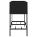 vidaXL 2 db fekete polyrattan kerti ültetőláda polccal 90 x 40 x 75 cm