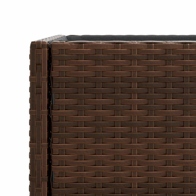 vidaXL 2 db barna polyrattan kerti ültetőláda polccal 90 x 40 x 75 cm