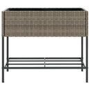 vidaXL 2 db szürke polyrattan kerti ültetőláda polccal 90 x 40 x 75 cm