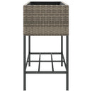 vidaXL 2 db szürke polyrattan kerti ültetőláda polccal 90 x 40 x 75 cm