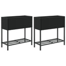 vidaXL 2 db fekete polyrattan kerti ültetőláda polccal 70 x 28 x 70 cm