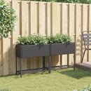 vidaXL 2 db fekete polyrattan kerti ültetőláda polccal 70 x 28 x 70 cm