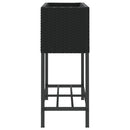 vidaXL 2 db fekete polyrattan kerti ültetőláda polccal 70 x 28 x 70 cm