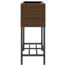 vidaXL 2 db barna polyrattan kerti ültetőláda polccal 70 x 28 x 70 cm