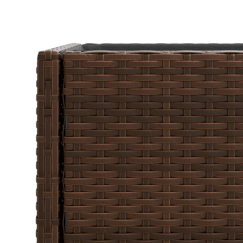 vidaXL 2 db barna polyrattan kerti ültetőláda polccal 70 x 28 x 70 cm