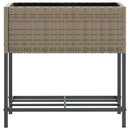 vidaXL 2 db szürke polyrattan kerti ültetőláda polccal 70 x 28 x 70 cm