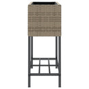 vidaXL 2 db szürke polyrattan kerti ültetőláda polccal 70 x 28 x 70 cm