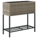 vidaXL 2 db szürke polyrattan kerti ültetőláda polccal 70 x 28 x 70 cm