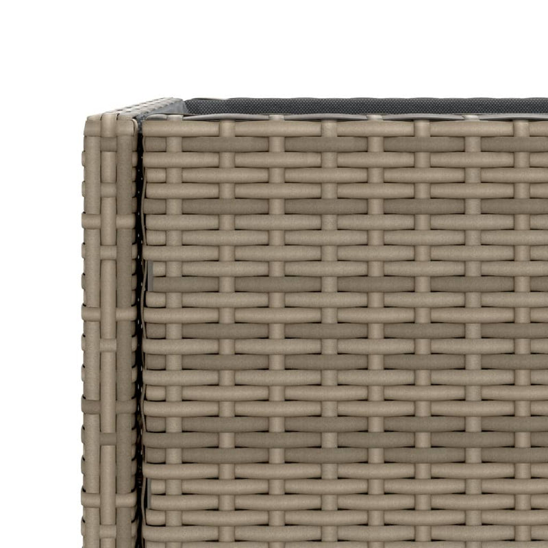 vidaXL 2 db szürke polyrattan kerti ültetőláda polccal 70 x 28 x 70 cm