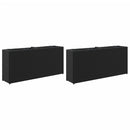 vidaXL 2 db fekete polyrattan kerti ültetőláda 2 cseréppel 90x20x40 cm