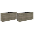 vidaXL 2 db szürke polyrattan kerti ültetőláda 2 cseréppel 90x20x40 cm