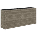 vidaXL 2 db szürke polyrattan kerti ültetőláda 2 cseréppel 90x20x40 cm