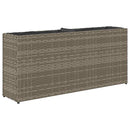 vidaXL 2 db szürke polyrattan kerti ültetőláda 2 cseréppel 90x20x40 cm