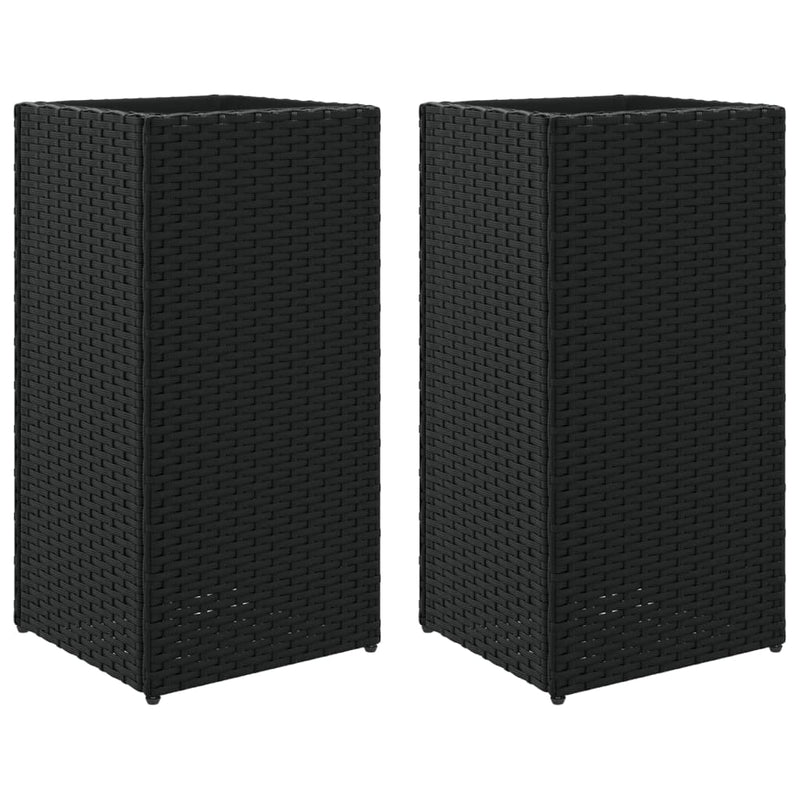 vidaXL 2 db fekete polyrattan kerti ültetőláda 30x30x60 cm