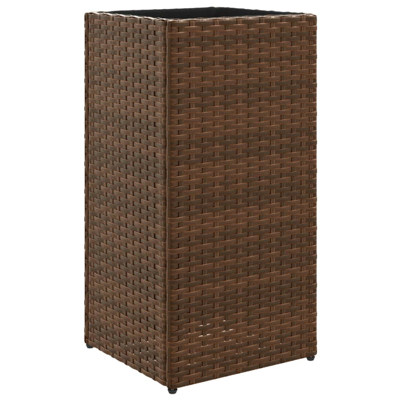 vidaXL 2 db barna polyrattan kerti ültetőláda 30x30x60 cm