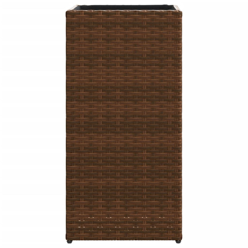 vidaXL 2 db barna polyrattan kerti ültetőláda 30x30x60 cm