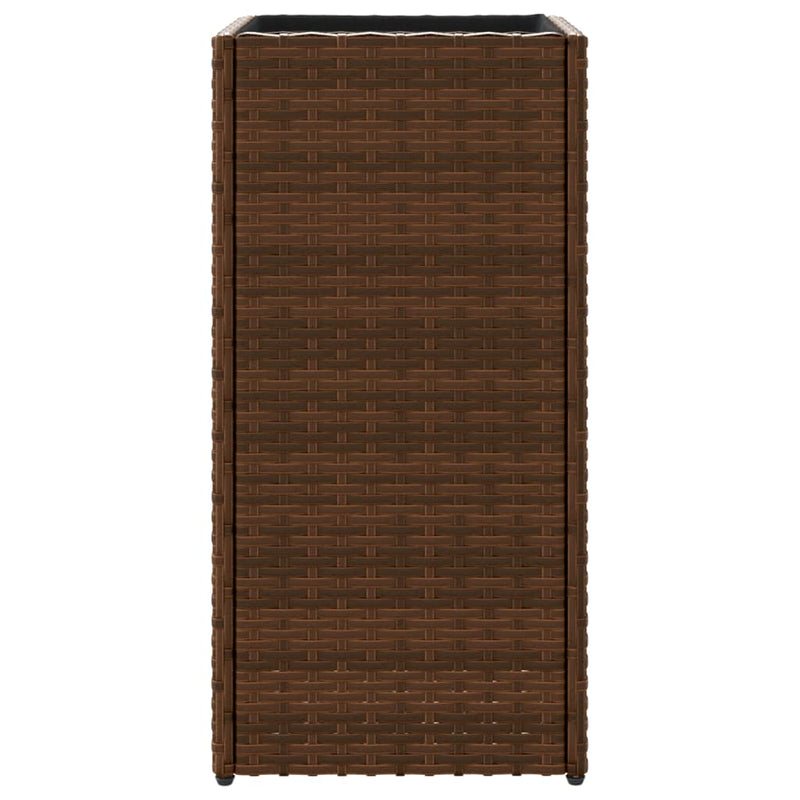 vidaXL 2 db barna polyrattan kerti ültetőláda 30x30x60 cm