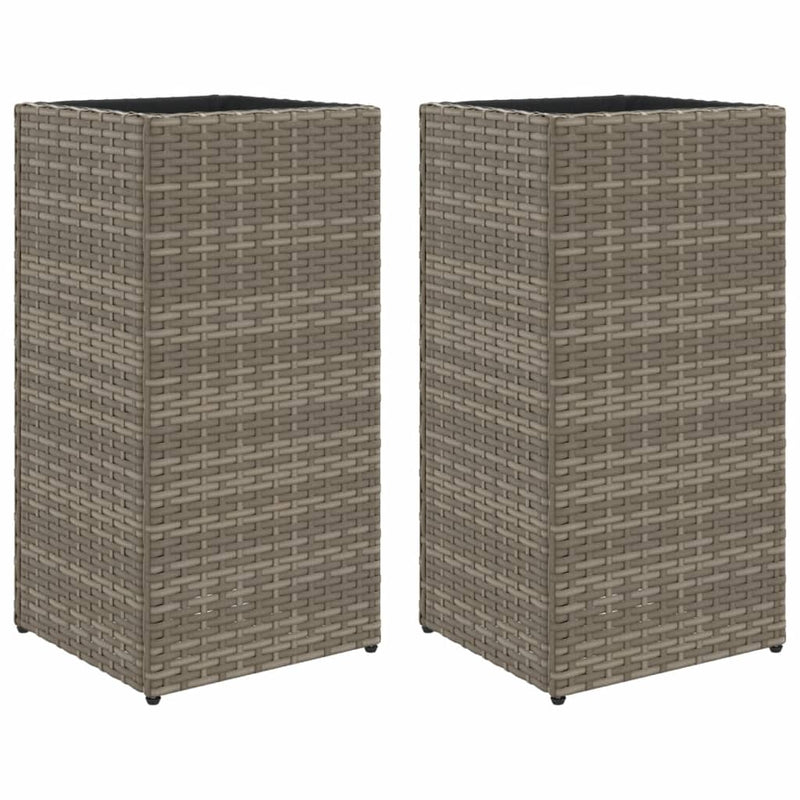 vidaXL 2 db szürke polyrattan kerti ültetőláda 30x30x60 cm